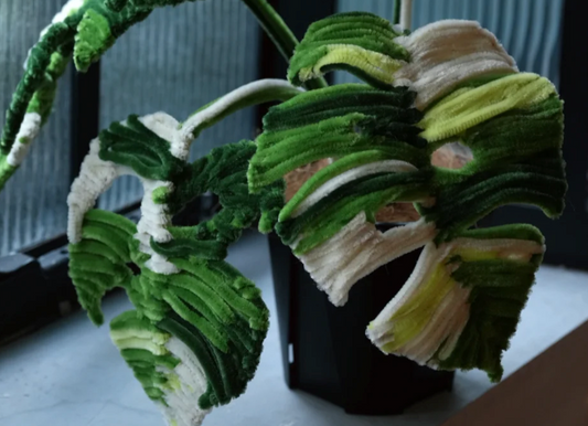 realistic green leaves made out of pipe cleaners